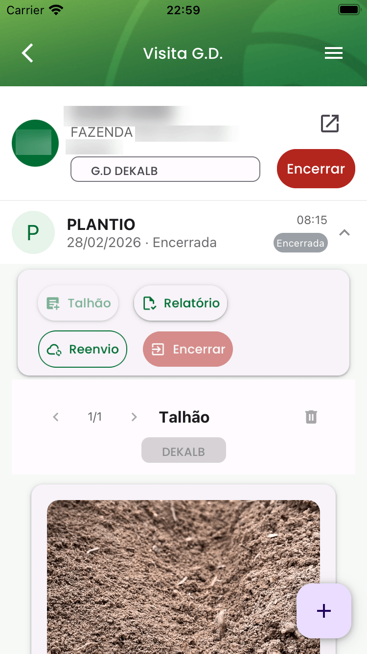Detalhe de uma visita no TerraApp